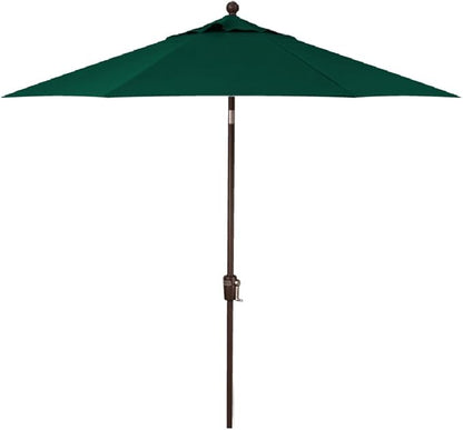 Treasure Garden 7.5ft Patio Umbrella – Outdoor Market Umbrella – Push Button Tilt – Bronze Aluminum Frame (Sunbrella, Forest Green)