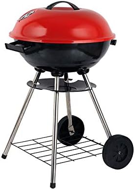 17 in. Charcoal BBQ Grill, Red