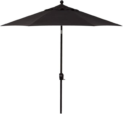 Treasure Garden 7.5ft Patio Umbrella – Outdoor Market Umbrella – Push Button Tilt – Black Aluminum Frame (O’bravia, Black)