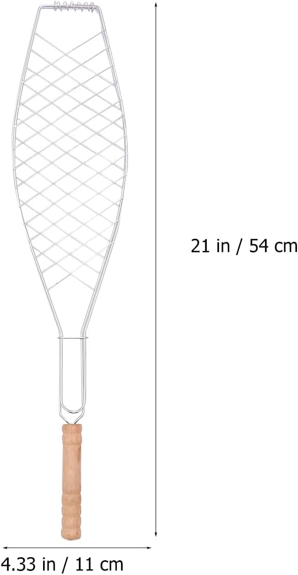 UPKOCH 4 Pcs Grill Basket, Stainless Steel Folding Fish Roasting Rack For Charcoal Grill, Barbecue Clip Net For Meat, Steak, Shrimp, Vegetables, Portable For Camping