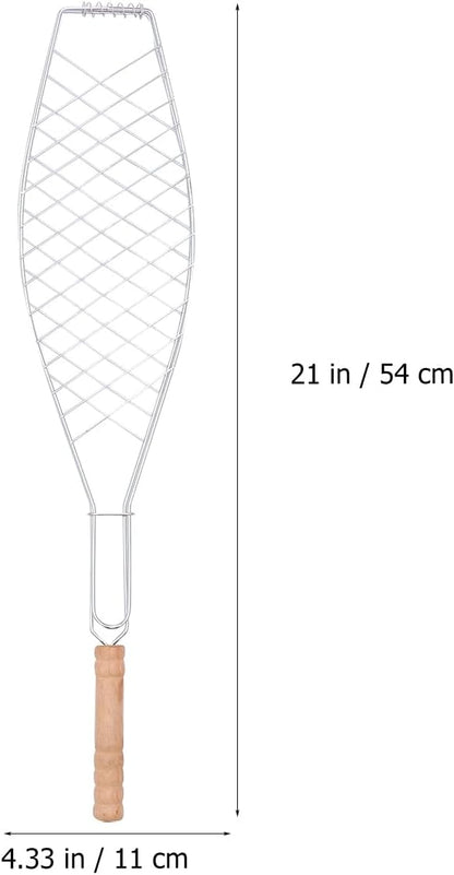 UPKOCH 4 Pcs Grill Basket, Stainless Steel Folding Fish Roasting Rack For Charcoal Grill, Barbecue Clip Net For Meat, Steak, Shrimp, Vegetables, Portable For Camping
