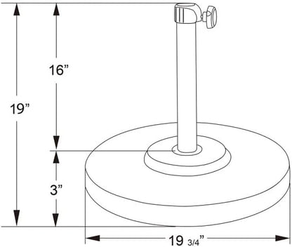 California Umbrella 50 lbs. Round Concrete Weighted Powdercoated Steel Umbrella Base, White Frame