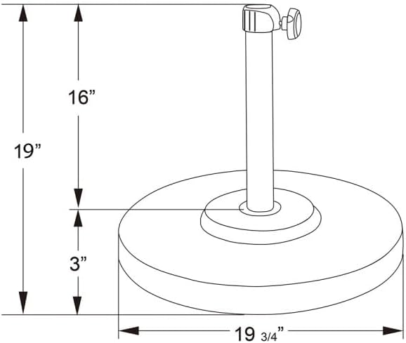 California Umbrella 50 lbs. Round Concrete Weighted Powdercoated Steel Umbrella Base, Black Frame, One Size , CFMT160-Black