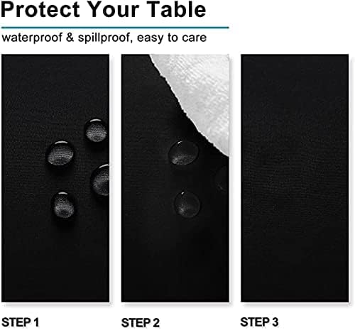 Black Rectangle Tablecloth 54 x 80 Inch 210 GSM Stain&Water Wrinkle Resistant Washable Fabric Table Cloth for Dining Table Buffet Parties Outdoor Picnic Camping Kitchen