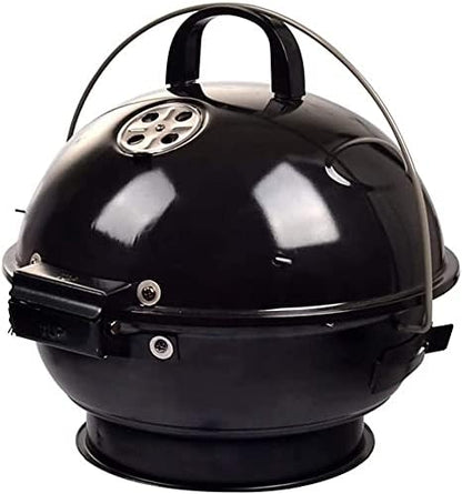 Outdoor Picnic Portable Charcoal Grill with Lid Outdoor Cooking Camping Charcoal Barbecue Folding BBQ Round Grill Outdoor Grill