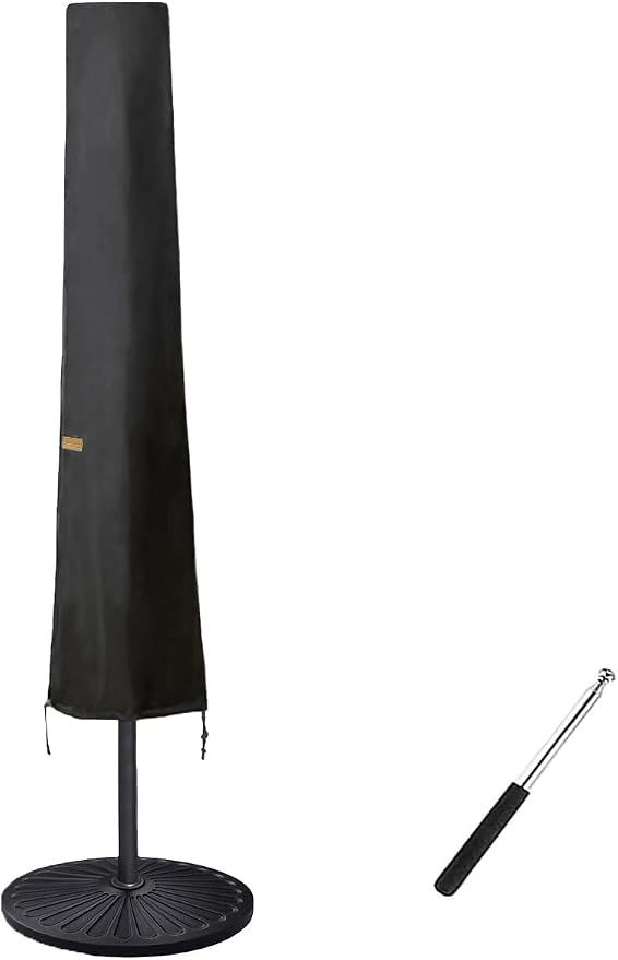 Patio Umbrella Covers for 10ft to 11ft Patio Umbrellas, Waterproof and Durable Market Parasol Ourdoor Umbrella Covers with Zipper and Rod