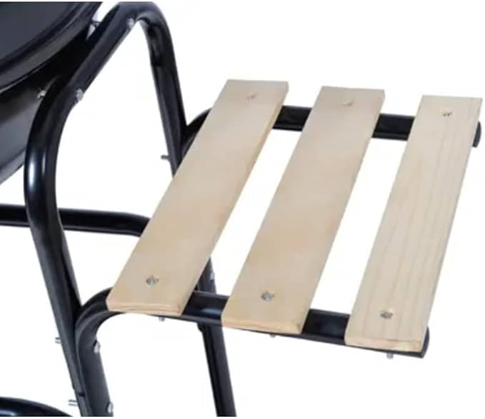 Charcoal Kettle Barbecue with Wooden Side Tables and Lower Shelf, Portable Charcoal Grill on Two Wheels