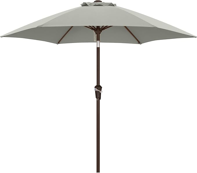 ABCCANOPY 7.5FT Patio Umbrella Outdoor 6 RibsTable Umbrella(Gray) | Fade & UV Resistant Fabric,6 Fiberglass Ribs,Smooth Crank System,Wind Resistance,Great for Patio,Backyard,Garden,Deck