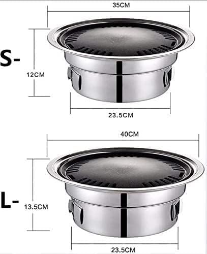 Bbq Grill Charcoal Grill Charcoal Stove Outdoor BBQ Grill Portable Camping Charcoal Grill Stainless Steel Reusable Grill For Terrace Indoor Outside Barbecue Grill Charcoal Griddle (Size : 40x13.5cm)