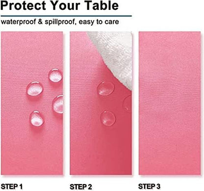 Pink Square Tablecloth 54 x 54 Inch 210 GSM Stain&Water Wrinkle Resistant Washable Fabric Table Cloth for Dining Table Buffet Parties Outdoor Picnic Camping Kitchen
