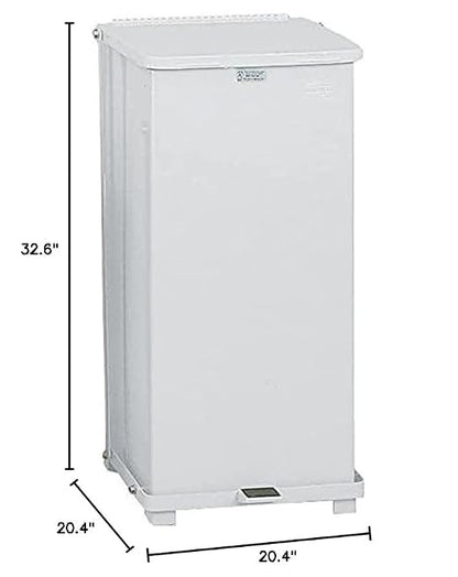 Rubbermaid Commercial Products Defenders Biohazard Step-On Trash Can 13-Gallon White Square Steel Waste Disposal in Doctors Office/Hospital/Medical/Healthcare Facilities