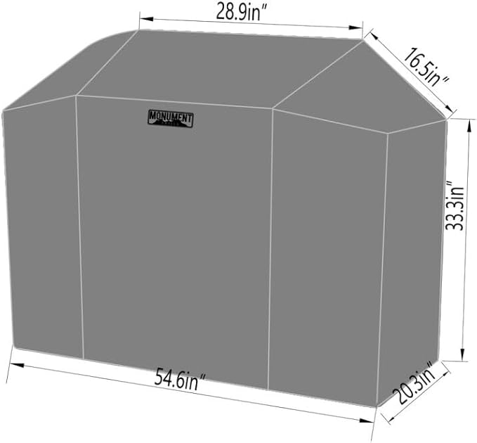 Monument Heavy Duty Gas BBQ Grill Cover,54-inches for 4-Burner Mesa 400, 25392, 24633, 35633, 24367, 41847NG, M415BZ, SKU 98475