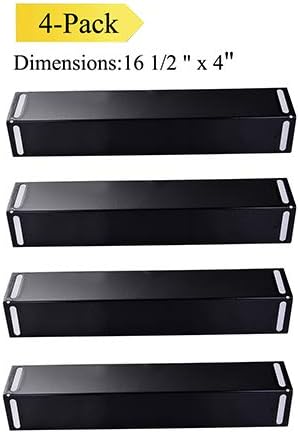 P9215A (4-Pack) 16 1/2 Inches Porcelain Steel Heat Plate Replacement for BBQ Grillware, Uniflame, Charbroil 463210310, 463210511, 463211511, 463211513, 463211514, 463211711 Grill Chef and Others