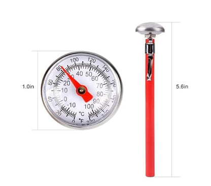 1 Set Silver Meat Thermometer for Grilling, Food Thermometer for Cooking, Milk, Kitchen Thermometer, Pocket Thermometers Food Temperature Probe