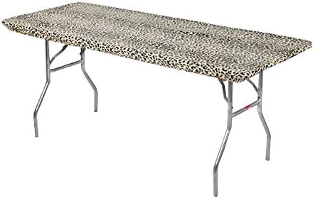 6' Rectangle Plastic Table Covers 30" x 72", Bundle of 5 (Leopard)