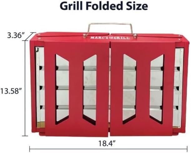 J&V TEXTILES Folding Portable Charcoal Grill, Tailgate Traveler Grill, Foldable Sturdy Durable Tabletop, Large Cooking Area 17x12" BBQ Backyard Outdoor Camping Beach Picnic Hiking (Black)
