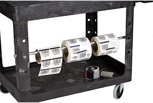 Rubbermaid Commercial Products BRUTE Heavy Duty 2-Shelf Utility/Service Cart, Medium, Lipped Shelves, Ergonomic Handle, 750 lb Capacity, Black, for Warehouse/Garage/Cleaning/Office