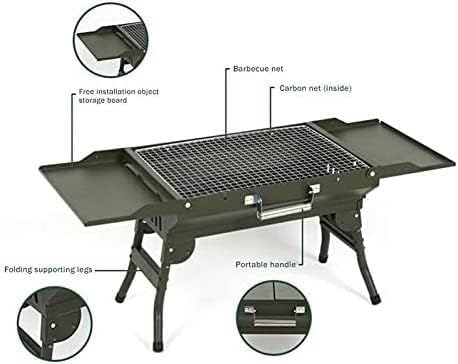Portable Charcoal Grill Portable Charcoal BBQ Grill Collapsible Portable Grill Camping Outdoor Cooking Tools Portable Grill BBQ Grill for Outdoor(Silver)