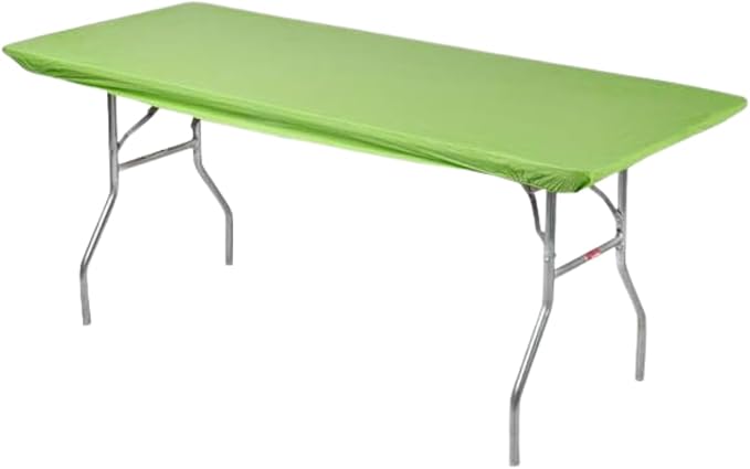 6' Rectangle Plastic Table Covers 30" x 72", Bundle of 5 (Lime Green)
