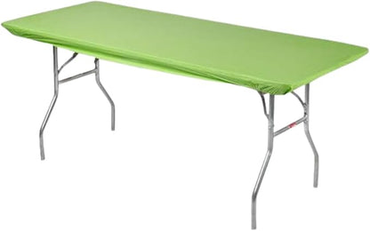 6' Rectangle Plastic Table Covers 30" x 72", Bundle of 5 (Lime Green)