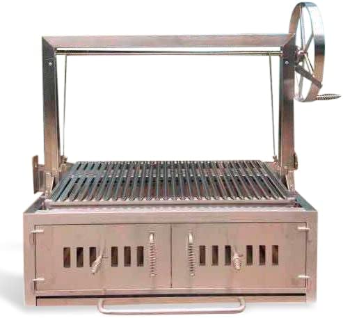 Built In Stainless Steel Outdoor Charcoal BBQ Parrilla Santa Maria / Argentine Grill Spit