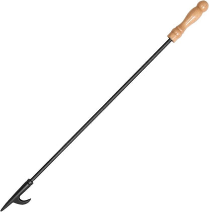 himaly 32" Fire Pit Poker for Fireplace & Campfire | Heavy Duty Wrought Iron Steel, Rust-Resistant Log Grabber for Indoor & Outdoor