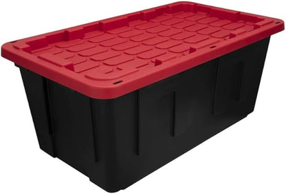 2-Pack 40 Gallon Plastic Storage Bins with Snap Lids, Stackable Storage Containers, Recycled Plastic Construction, Lockable Design with Holes for Zip Ties or Padlocks – Heavy-Duty Storage Boxes
