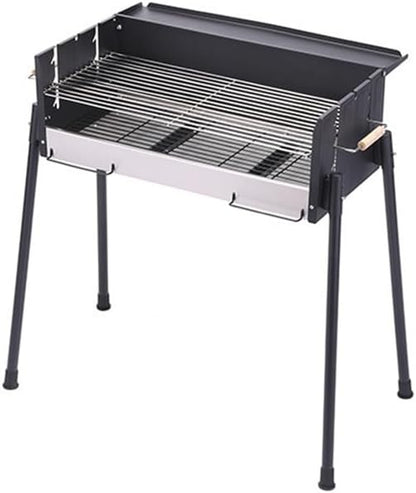 Portable Charcoal Grill for Camping BBQ Grills Outdoor Barbecue Grill Foldable Stove with Fork Utensils for Grilled Fish, Lightweight and Stable Support,LightGrey-D