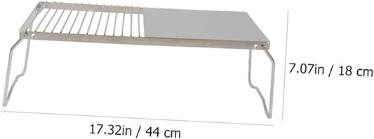 Stainless Steel Outdoor BBQ Grill Rack for Camping Charcoal Grill Tool Folding Design and Easy Setup for Barbecue Parties