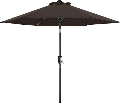 MASTERCANOPY 7.5ft Patio Umbrella with Tilt & Crank, Brown | 6 sturdy ribs;UV/water resistant;Vent;easy setup;for garden/deck/backyard/pool