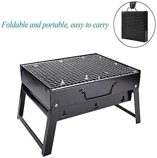 Barbecue Charcoal Grill Portable Folding Charcoal Grill Tabletop Outdoor Stainless Steel Barbecue BBQ Grill for Outdoor Cooking Picnic Charcoal BBQ Grill(35 * 27 * 20cm)