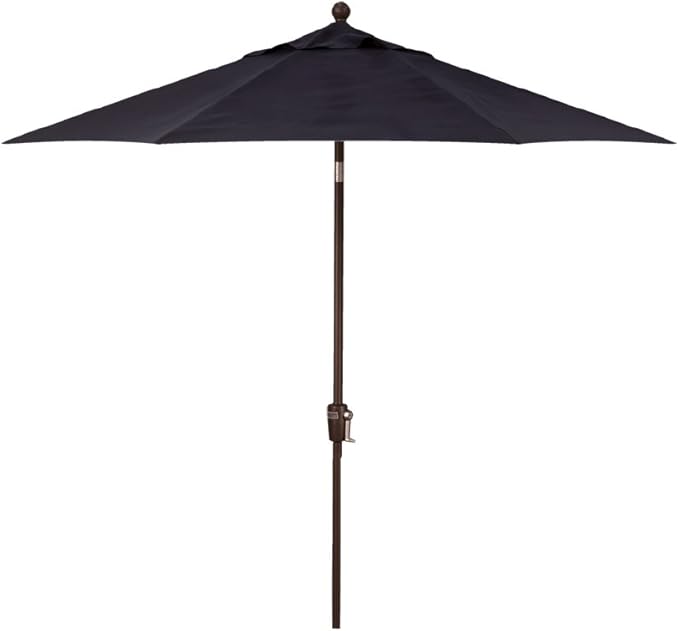 Treasure Garden 7.5ft Patio Umbrella – Outdoor Market Umbrella – Push Button Tilt – Bronze Aluminum Frame (Sunbrella, Navy)