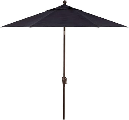Treasure Garden 7.5ft Patio Umbrella – Outdoor Market Umbrella – Push Button Tilt – Bronze Aluminum Frame (Sunbrella, Navy)