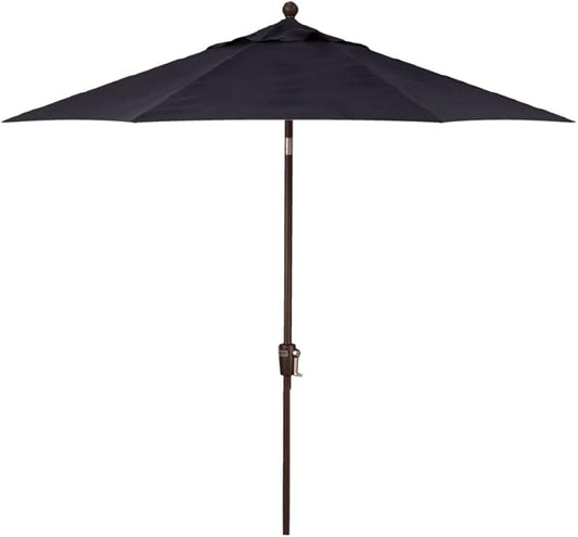 Treasure Garden 7.5ft Patio Umbrella – Outdoor Market Umbrella – Push Button Tilt – Bronze Aluminum Frame (Sunbrella, Navy)