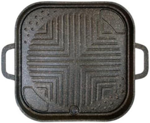 New Picnic Korean BBQ Nonstick Cerastone Marble Grill Pan Roaster for Grilling indoor or outdoor (Square)