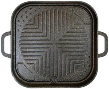 New Picnic Korean BBQ Nonstick Cerastone Marble Grill Pan Roaster for Grilling indoor or outdoor (Square)
