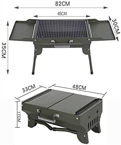 Barbecue Grill Outdoor Portable Charcoal BBQ Grill Collapsible Camping Outdoor Cooking Tools Camping Picnic(Green)