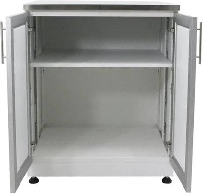Blue Sky Outdoor Living, OKC3026WSD2W, White Shaker 2-Door Outdoor Kitchen Cabinet – Weather-Resistant Galvanized Steel Modular Base – Durable Patio and Backyard Storage