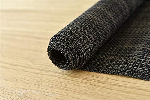 Zupro Placemats for Dining Table Washable Heat-Resistant Non-Slip Table Mats Woven PVC Vinyl Kitchen Placemats for Everyday use or Holidays Dinner BBQs Indoor and Ourdoor Use. (1, ZQ-Hemp Black)
