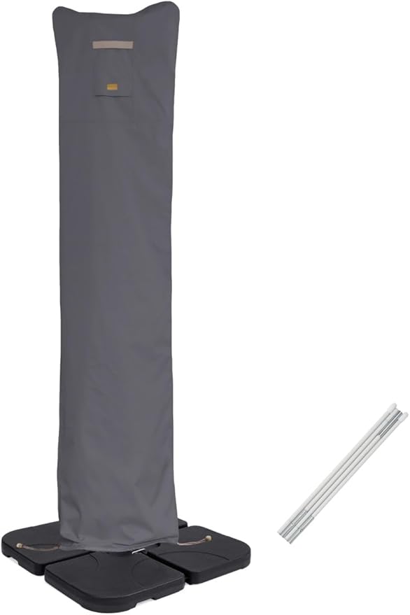 Patio Umbrella Cover for Market & Offset Umbrella,Banana Style Umbrella, Water Resistant, with Zipper and Rod (Cantilever (Dark Grey/WD), Cantilever 9'-13')