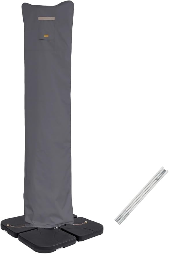Patio Umbrella Cover for 9ft to 13ft Offset Umbrella, Water Resistant, Curved Cantilever and Straight Pole Parasol Outdoor Umbrellas Cover with Zipper and Rod