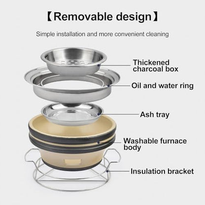 Portable Pottery Barbecue Stove, Clay Charcoal Stove, Multifunctional BBQ Grill Outdoor Charcoal Stove, Cooking Accessories for Outside BBQ Picnic Hiking Patio