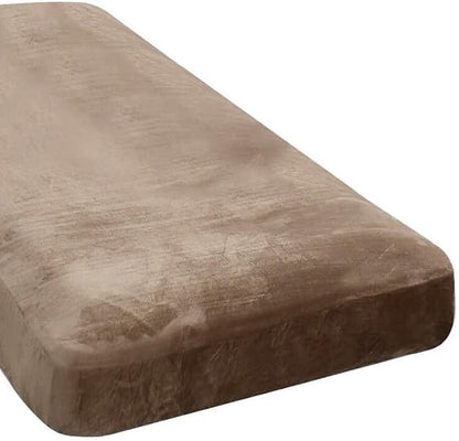 H.VERSAILTEX Velvet Stretch Individual Chaise Cover Sectional Couch Covers for L Shaped Sofa Both Left/Right Furniture Protector Seat Cushion Sofa Cover (1 Piece Chaise Cover, Camel)