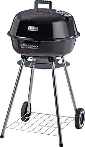 Omaha Charcoal Kettle BBQ Grill - 18” x 31” X 23” - 247 sq-in cooking surface - Cook 9+ burgers - Lid Hook - Stable 4 Leg Design - Heat Resistant Handles - Duals Vents - Ash Catcher
