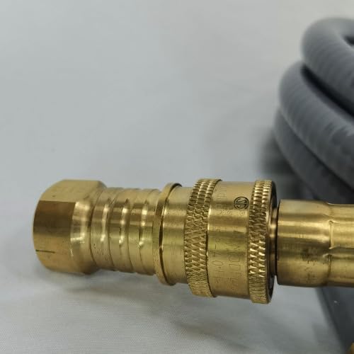 12ft Natural Gas Hose, 40,000+ BTU NG Adapter with Quick Connect for Fire Pit Burners