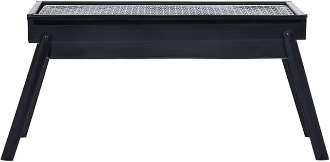 vidaXL Portable Camping BBQ Grill Charcoal Grill Folding Table Outdoor Garden Patio Travel Hiking Trip Gathering Barbecue Party Steel