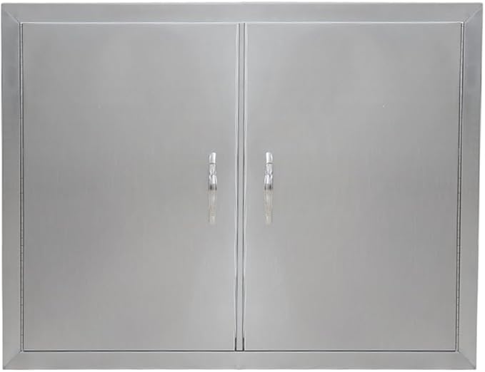 GarveeLife BBQ Access Door, 31 in W x 24 in H Outdoor Kitchen Double Door, 304 Stainless Steel Flush Mount Door for BBQ Island, Grilling Station, Outside Cabinet