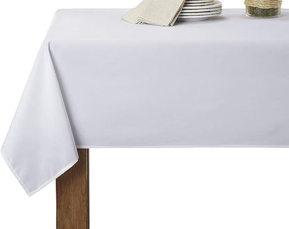 Creamy White Rectangle Tablecloth 60 x 120 Inch 8 Foot 210 GSM Stain&Water Wrinkle Resistant Washable Fabric Table Cloth for Dining Table Buffet Parties Outdoor Picnic Camping Kitchen