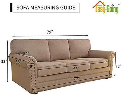 Easy-Going Reversible Couch Cover, 3 Cushion Sofa, Large, Light Gray/Ivory | Machine Washable Slipcover For Dogs, Water Resistant Furniture Mat For Living Room, Non-Slip Sofa Cover, Pet Friendly