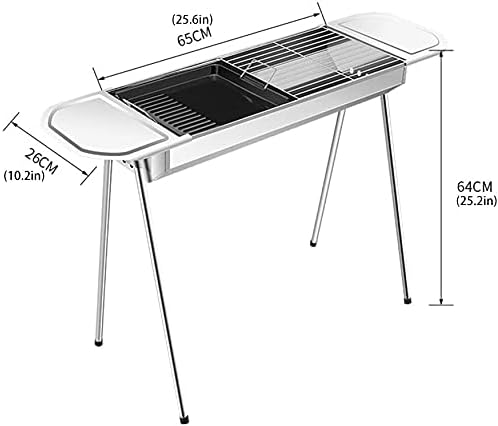 Bbq Grill Charcoal Grill Charcoal Stove Portable Stainless Steel Grill Outdoor Folding BBQ Barbecue Charcoal Grill Tool Kits For Cooking Picnic Barbecue Grill Charcoal Griddle